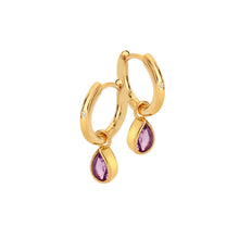 Load image into Gallery viewer, HD X Golden Edit Amethyst Earrings
