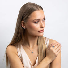 Load image into Gallery viewer, Square Cut Aquamarine Blue Coloured Zirconia Necklace

