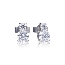 Load image into Gallery viewer, Duo Zirconia Stud Earrings
