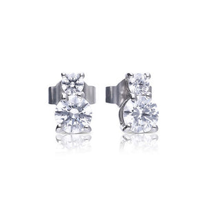Duo Zirconia Stud Earrings