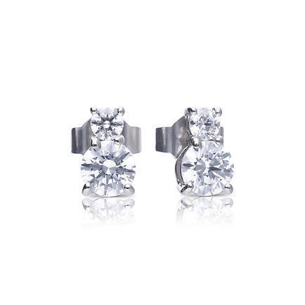 Duo Zirconia Stud Earrings