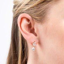 Load image into Gallery viewer, Yellow Gold Plated Sterling Silver Vine Leaf Earrings with Teardrop Drop
