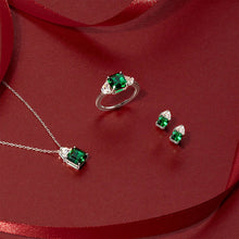 Load image into Gallery viewer, Square Cut Emerald Coloured Zirconia Necklace
