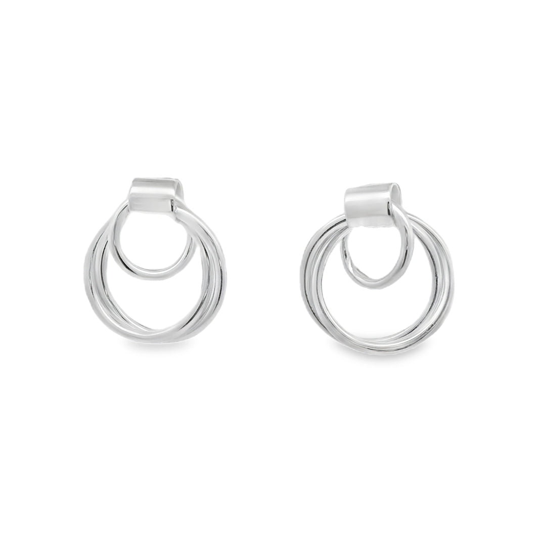 Silver Three Loop Earrings