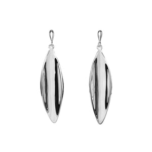 Silver Shield Drop Earrings