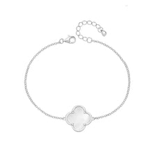 Load image into Gallery viewer, Silver Mother Of Pearl Clover Bracelet
