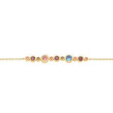 Load image into Gallery viewer, Gold Plated Sterling Silver Multi-Coloured CZ Bracelet
