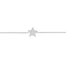 Load image into Gallery viewer, Sterling Silver CZ Five Point Star Bracelet
