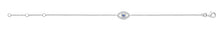 Load image into Gallery viewer, Sterling Silver Blue And Clear CZ Evil Eye Bracelet
