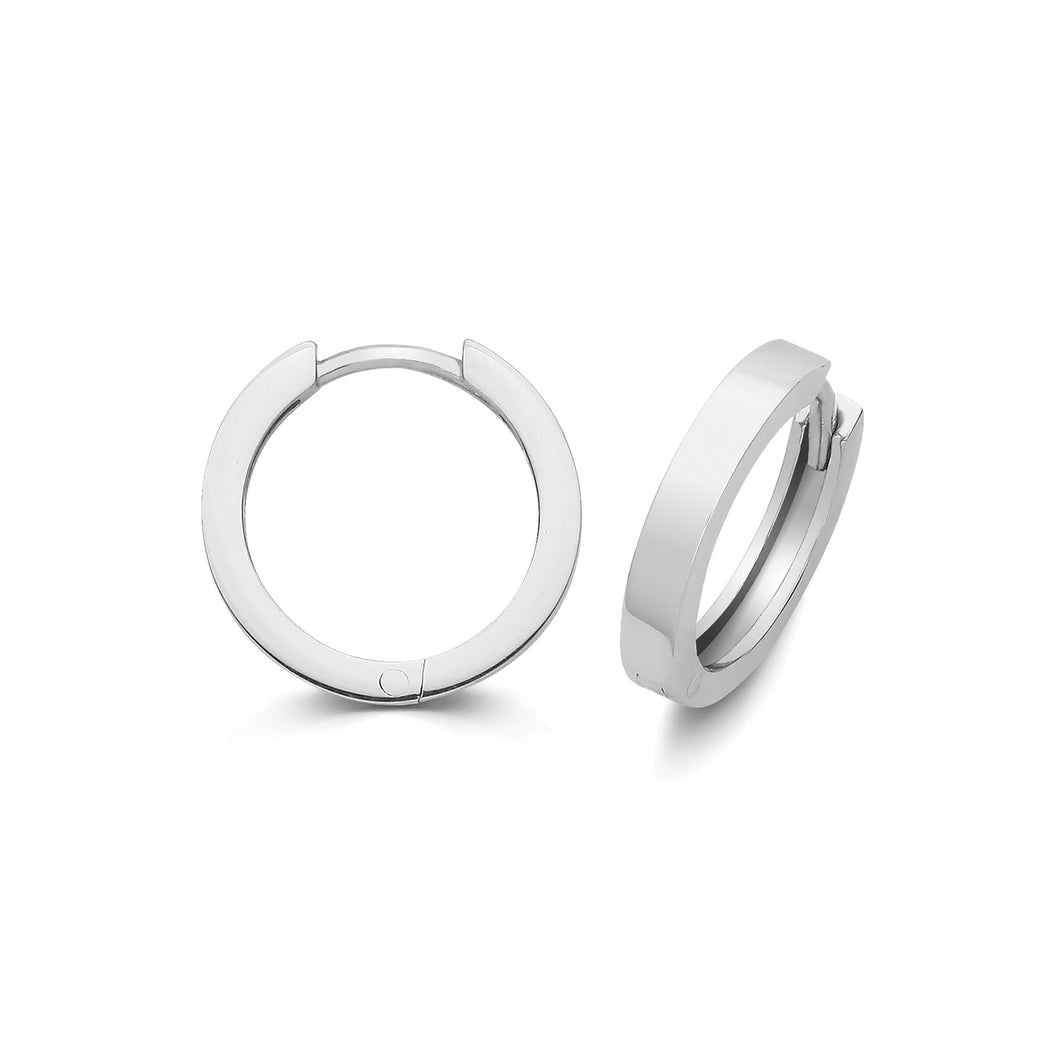 Silver 2.5mm Wide 12mm Huggies