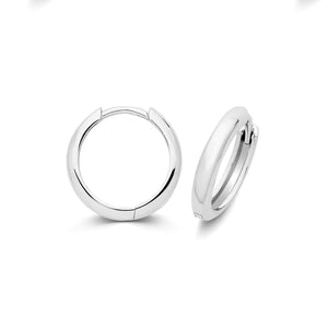 Silver 2.5mm Wide 12mm Curved Huggies