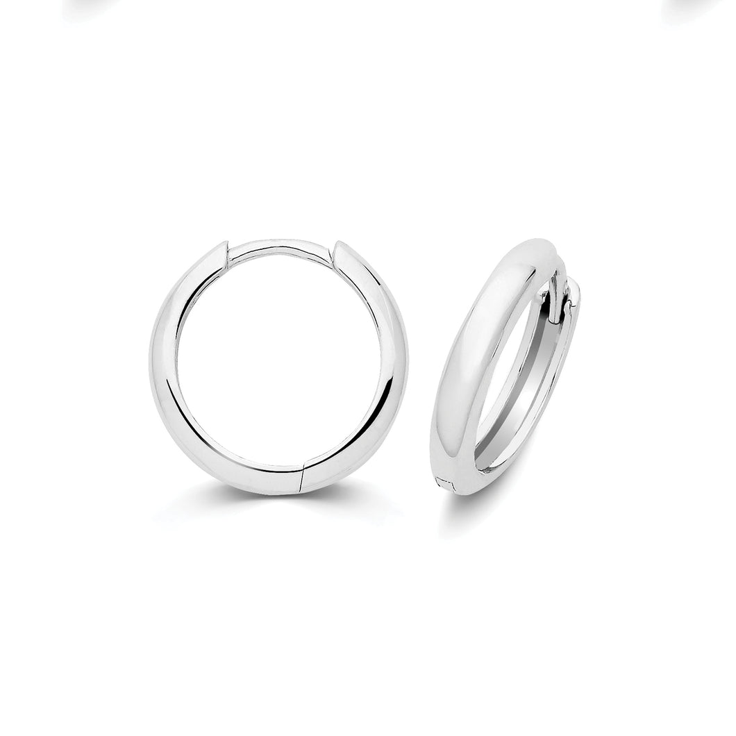 Silver 2.5mm Wide 12mm Curved Huggies