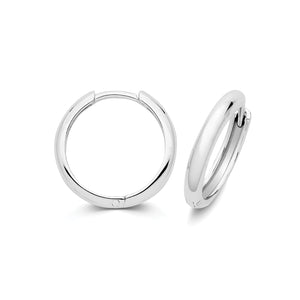 Silver 2.5mm Wide 14mm Curved Huggies