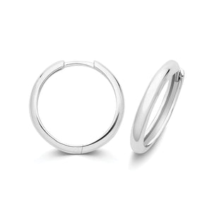 Silver 2.5mm Wide 16mm Curved Huggies