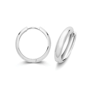 Silver 3.5mm Wide 14mm Huggies