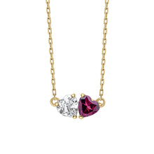 Load image into Gallery viewer, 9ct Yellow Gold Two Hearts Necklace
