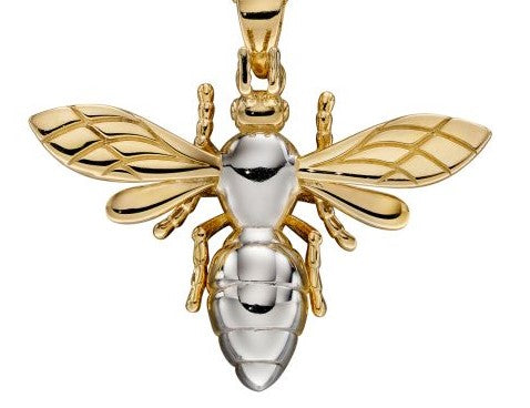 9ct Yellow And White Gold Bee Pendant