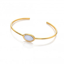 Load image into Gallery viewer, HDXGEM Horizontal Oval Bangle - Blue Lace Agate
