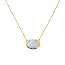 Load image into Gallery viewer, HDXGEM Horizontal Oval Necklace - Blue Lace Agate

