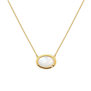 HDXGEM Horizontal Oval Necklace - Mother Of Pearl
