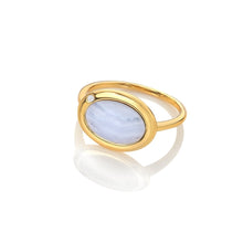Load image into Gallery viewer, HDXGEM Horizontal Oval Ring - Blue Lace Agate
