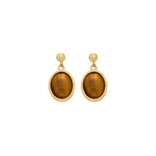 Load image into Gallery viewer, HDXGEM Oval Earrings - Tigers Eye
