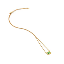 Load image into Gallery viewer, HDXGEM Rectangle Necklace - Green Chalcedony
