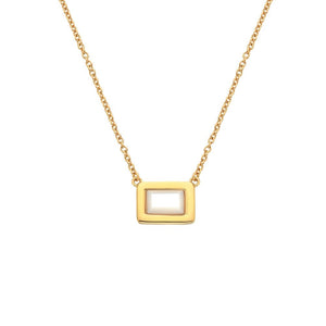 HDXGEM Rectangle Necklace - Mother Of Pearl