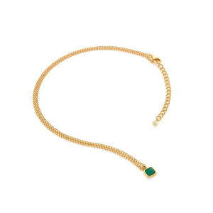HDXGEM Square Necklace - Green Agate