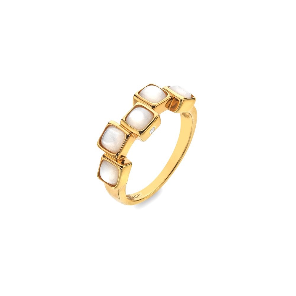 HDXGEM Square Stepped Ring - Mother Of Pearl