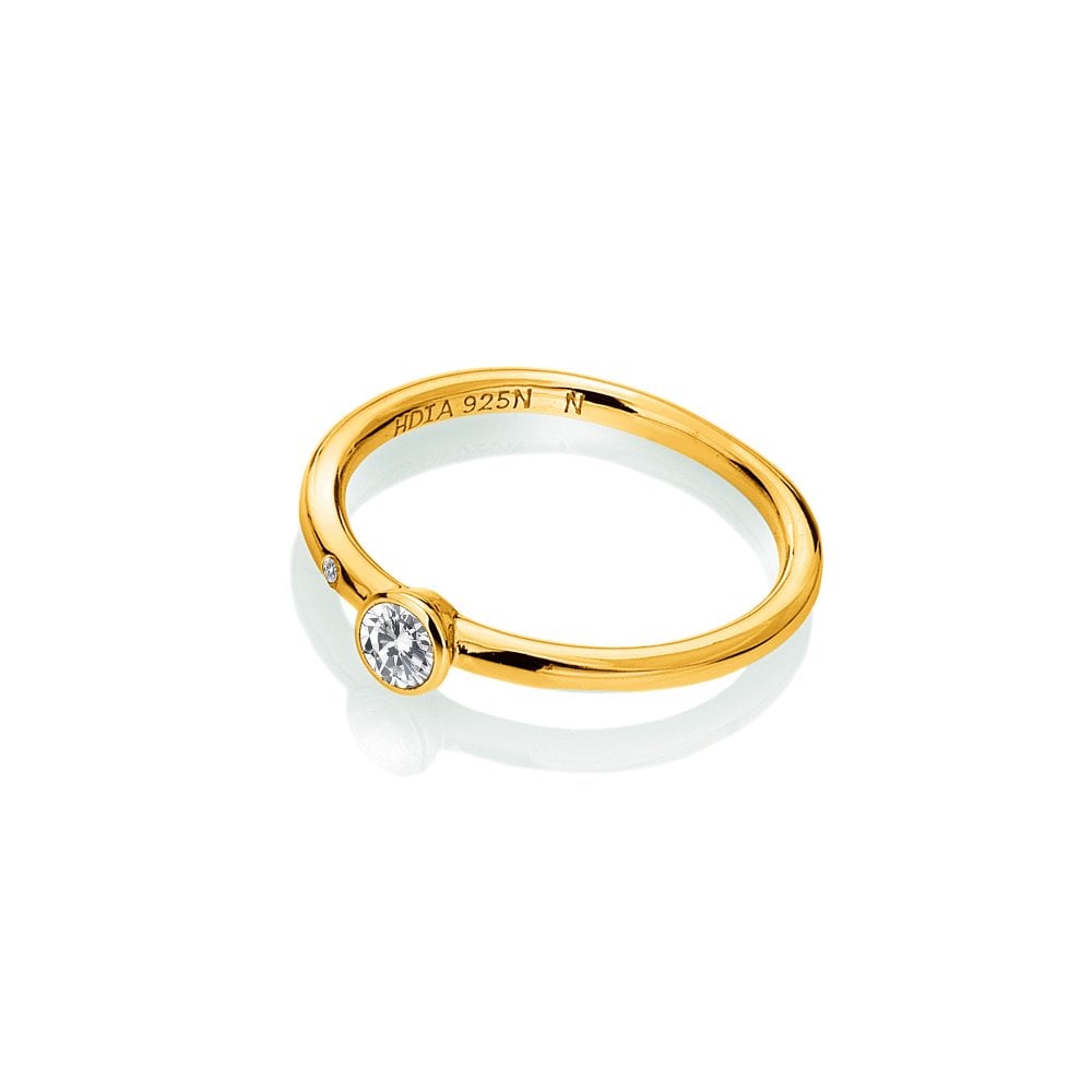 HDXGEM Tender Solitaire Ring - Yellow Gold Plate