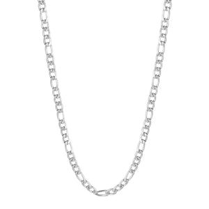 Stainless Steel Figaro Link Chain Necklace