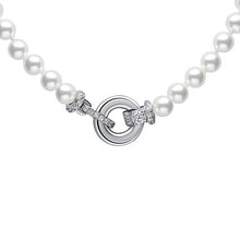 Load image into Gallery viewer, Shell Pearl &amp; Zirconia Feature Clasp Necklace
