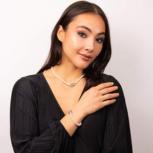 Load image into Gallery viewer, Shell Pearl &amp; Zirconia Feature Clasp Necklace
