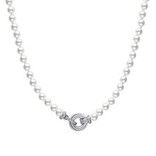 Load image into Gallery viewer, Shell Pearl &amp; Zirconia Feature Clasp Necklace
