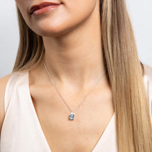 Load image into Gallery viewer, Square Cut Aquamarine Blue Coloured Zirconia Necklace
