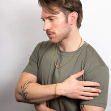 Load image into Gallery viewer, Chain Necklace with Offset Bar - IP Gold Plated
