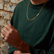 Load image into Gallery viewer, Chain Necklace with Offset Bar - IP Gold Plated
