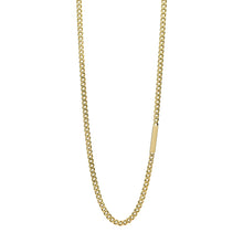 Load image into Gallery viewer, Chain Necklace with Offset Bar - IP Gold Plated
