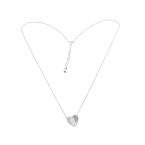 Silver Polished Heart Pendant On Chain