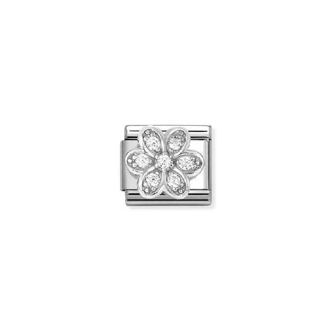 Composable Classic Link Daisy In Silver And Stones