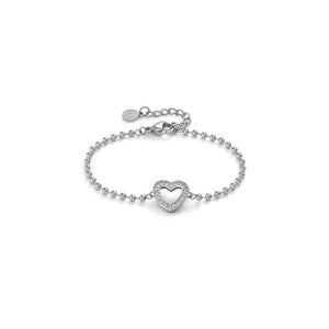 Soffio D'amore Heart Bracelet in Steel with CZ