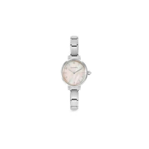 Time Watch Oval Pink Mother Of Pearl