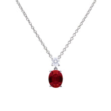 Load image into Gallery viewer, Oval Drop Red Zirconia Necklace
