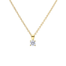 Load image into Gallery viewer, Yellow Gold Plated Sterling Silver Four Claw Set 0.50ct Solitaire Pendant
