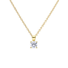 Load image into Gallery viewer, Yellow Gold Plated Sterling Silver Four Claw Set 0.75ct Solitaire Pendant
