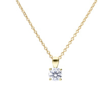 Load image into Gallery viewer, Yellow Gold Plated Sterling Silver Four Claw Set 1ct Solitaire Pendant
