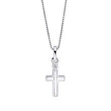 Load image into Gallery viewer, Mother Of Pearl Cross Pendant With Diamond
