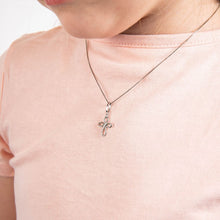 Load image into Gallery viewer, Organic Swirl Cross Pendant with Diamond

