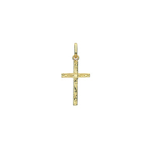 9ct Yellow Gold Front Engraved Cross